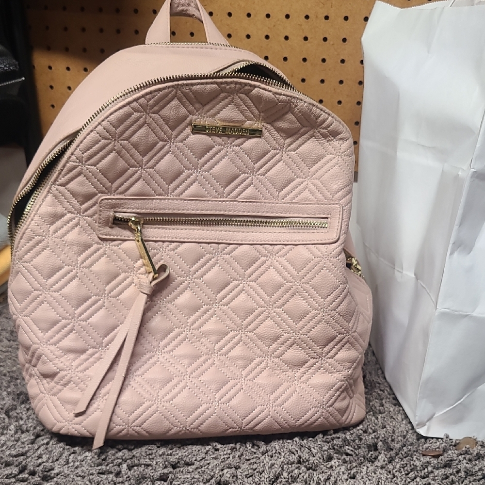 Steve Madden Blush Quilted Backpack